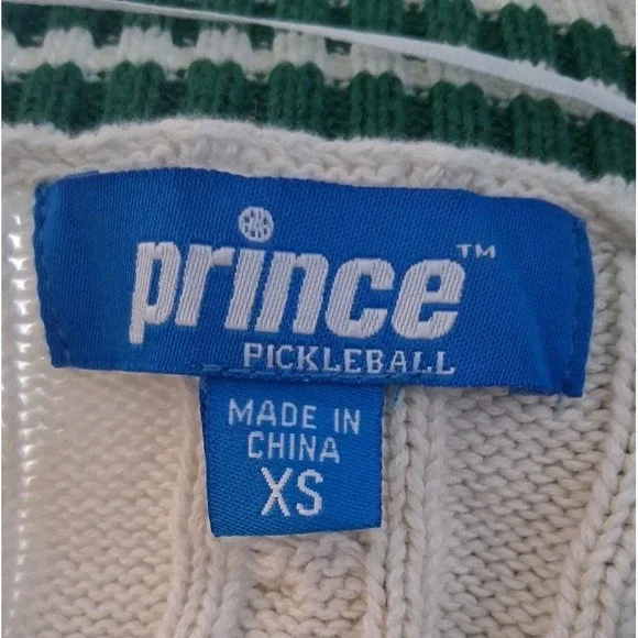 Prince Pickleball Outfit Set Womens Cable Knit Sweater XS + Shorts Small White - Picture 4 of 14